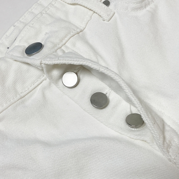 AFRM Luisa Mid Rise Skinny Ankle Jeans 25 0 white 100% cotton distressed - Picture 5 of 12